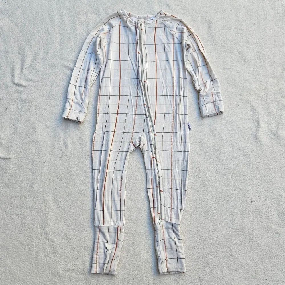 Brixton Brixton Cream Plaid Bamboo Zip Romper 12-18M